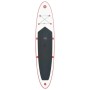 Rotes und weißes aufblasbares SUP-Board für Wassersport. Mit rutschfester Oberfläche und Gepäcknetz.