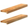 vidaXL Fensterbänke 2 Stk Hellbraun 70x15x2 cm Massivholz Eiche 4009125