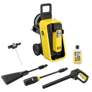 Kärcher Hochdruckreiniger K 5 Comfort Premium mit Zubehör und Reinigungsmittel.