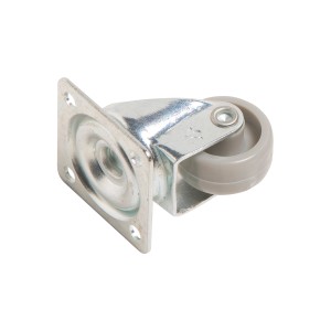 Möbel-Lenkrolle mit Platte, Softrad, Ø 30mm, 30kg Traglast.