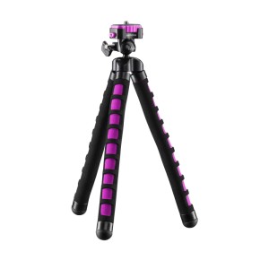 Mantona Kaleido Flex Stativ Glamour Pink mit biegbaren Beinen und Kugelkopf. Kompaktes Reisestativ für Kameras.