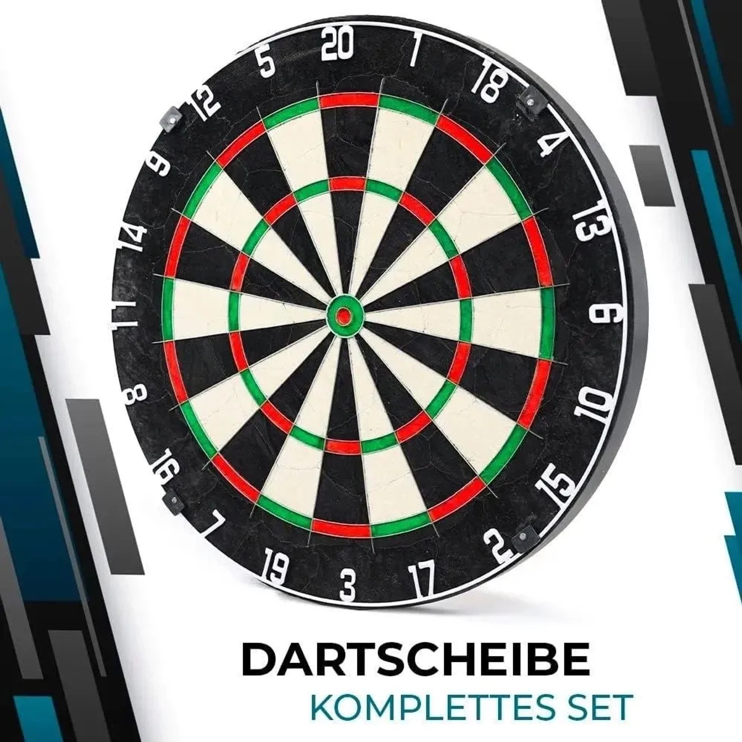 Sportisfaction Dartscheibe 45 cm Set mit Pfeilen und Anspitzer für Spiel & Spaß.