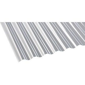 Transparente PVC Profilplatte Sinus 76/18, 0,8 mm stark, für Kunststoffbedachung.