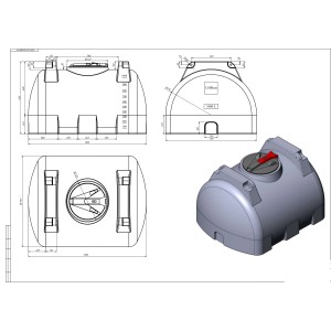 KMND 1000L Horizontal Trinkwasser Wassertank Weiß