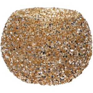 Goldenes Mega Collections Pflanzgefäß Strass, Ø 11 cm, funkelnd und elegant.