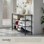 Tectake Schuhregal Portsmouth Industrial Style Holz und Stahl 100 x 30 50 x 72 50 cm Industrial Holz Hell Eiche Sonoma_4