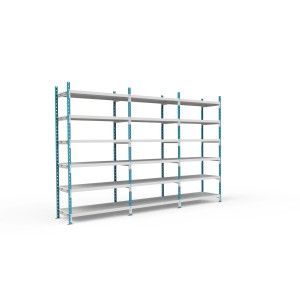 PROREGAL Fachbodenregal Maximus Pro, 6 Ebenen, lichtblau-lichtgrau, für Regale & Regalböden.