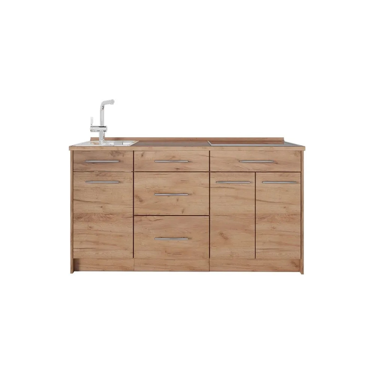 Vicco Küchenblock Fame-Line Goldkraft Eiche 150 x 82 AP Eiche Art Nr 65416