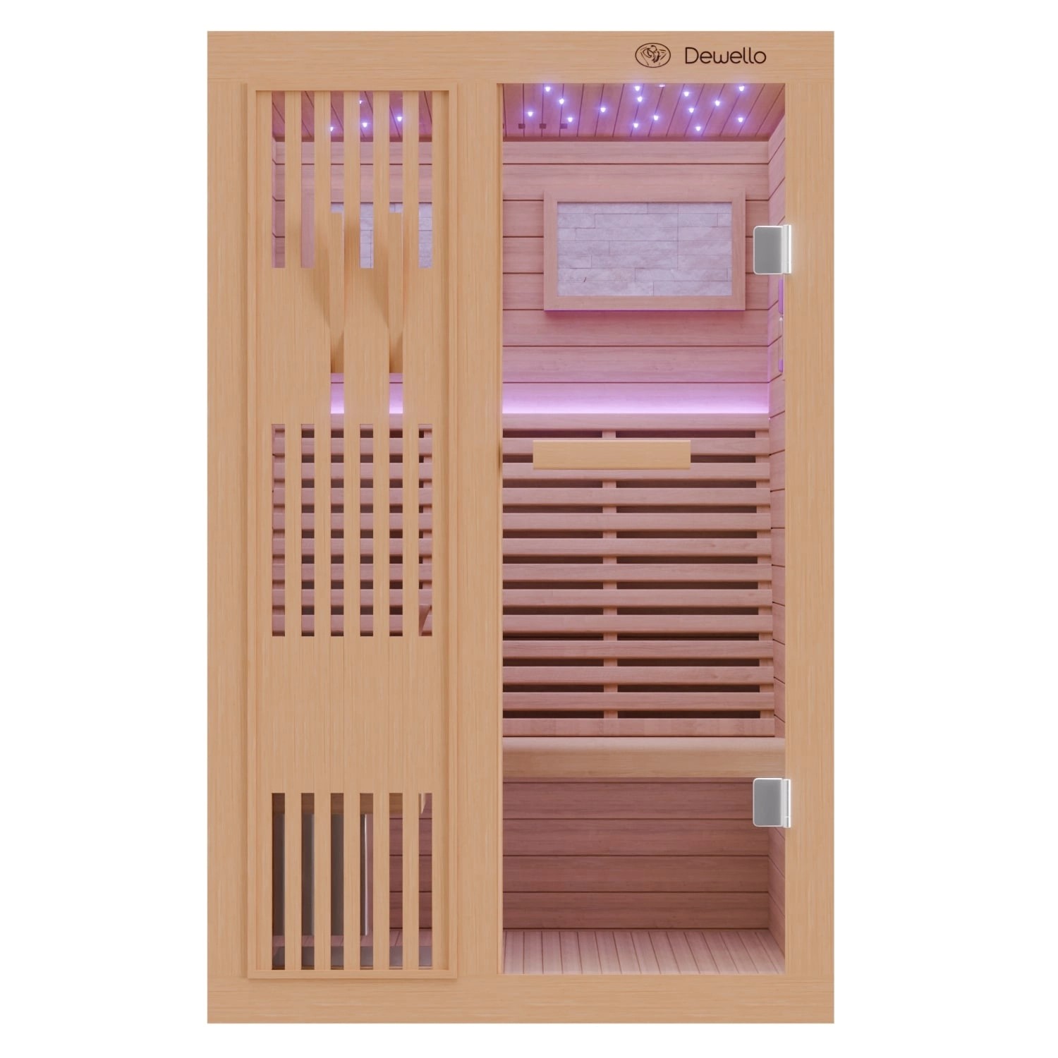 Dewello Finnische Sauna Minto 120x120 Hemlock 3,5 kW Harvia Ofen Sauna Set günstig online kaufen