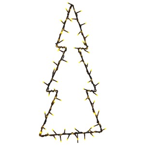 Warmweiße LED Weihnachtsbaum-Silhouette, 80 Lichter, aus Kunststoff, für festliche Weihnachtsdekoration.