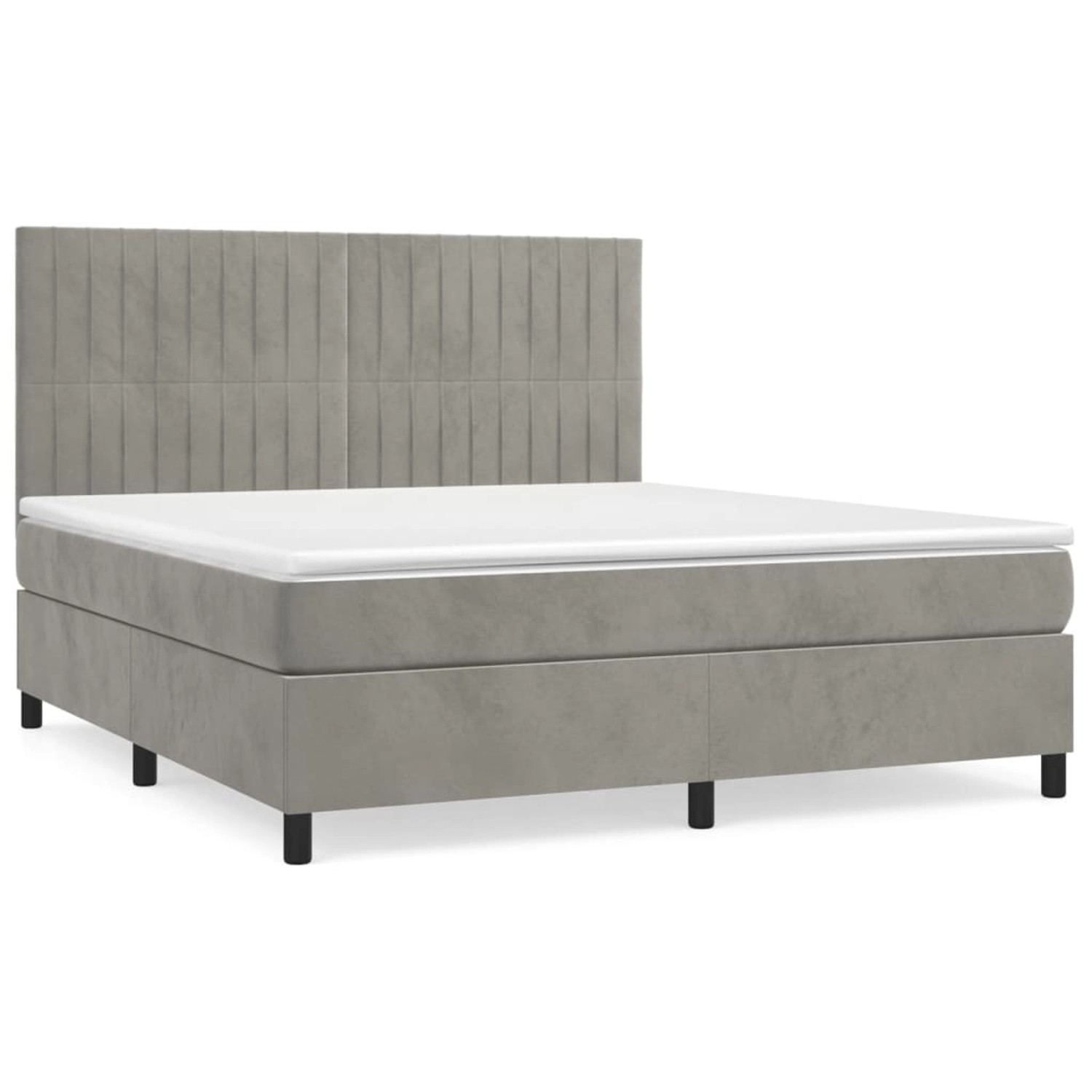 vidaXL Boxspringbett mit Matratze Hellgrau 140x200 cm Samt1466167 günstig online kaufen