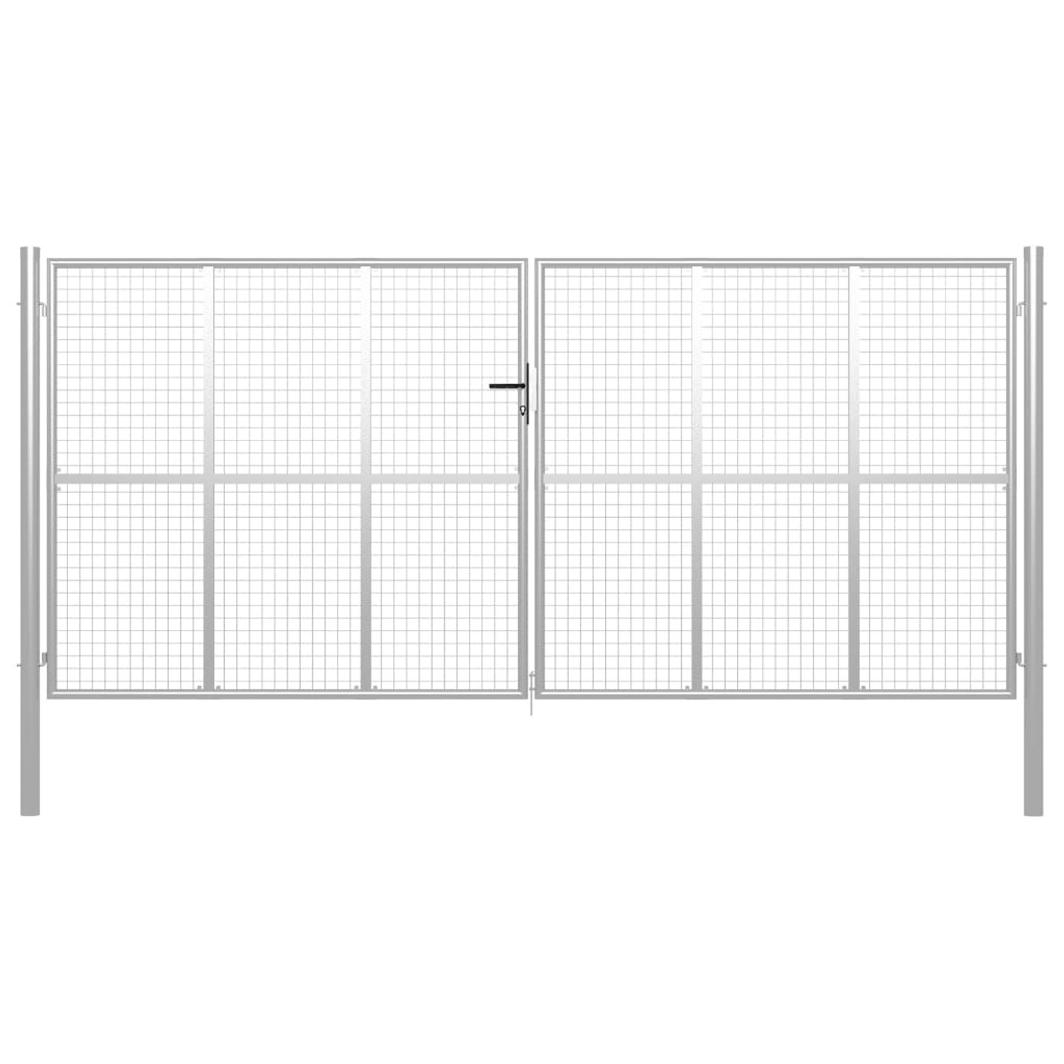 vidaXL Gartentor Verzinkter Stahl 415 x 200 cm Silber 144303 günstig online kaufen