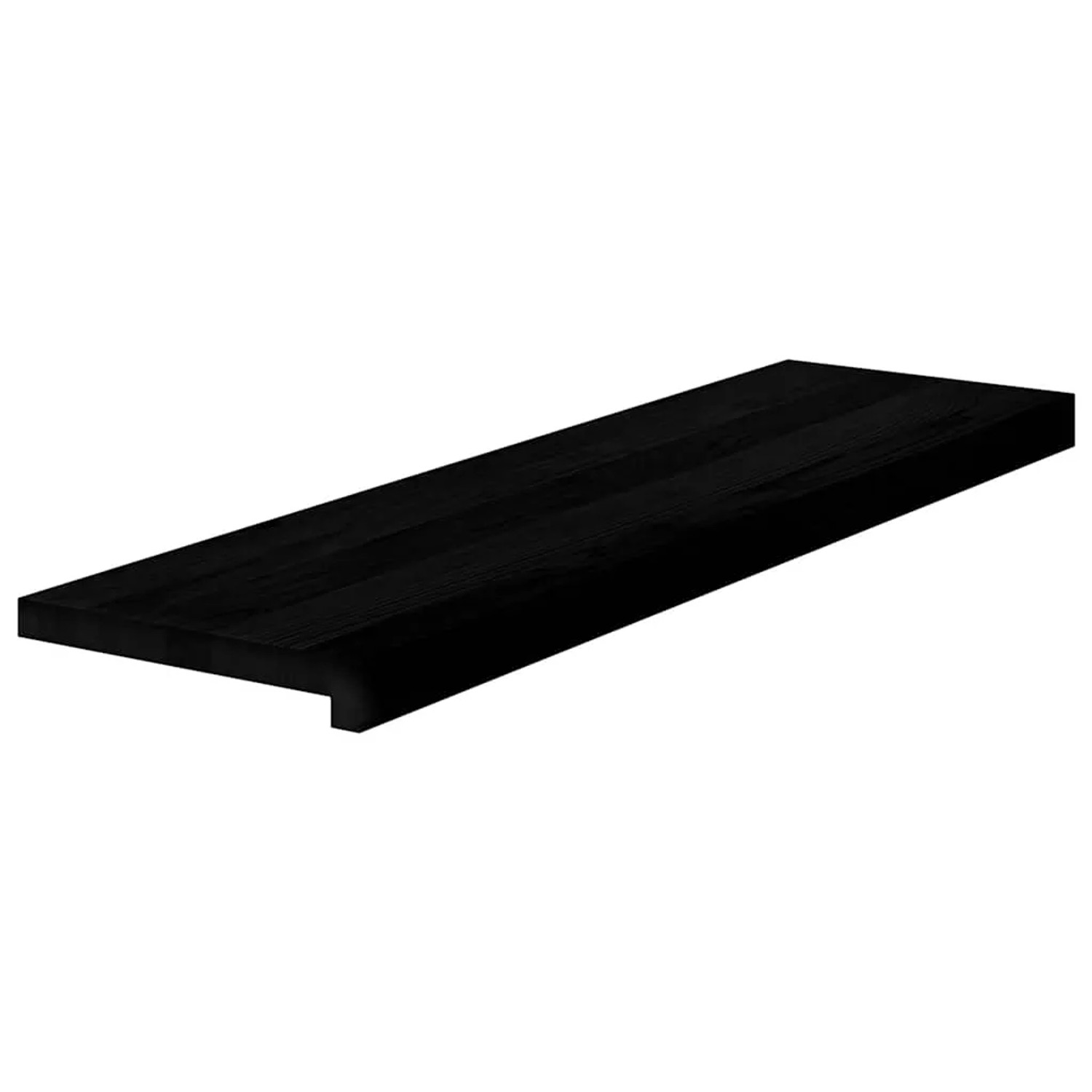Dunkelbraune Treppenstufe aus Eichenholz, 90x30 cm.