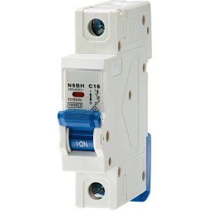 Einpoliger 16A Leitungsschutzschalter Charakteristik C für erhöhten Stromschutz.
