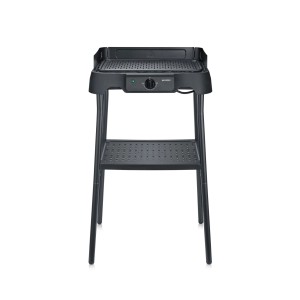 Schwarzer Severin Standgrill PG8596 mit Ablagerost, 2000W Leistung.