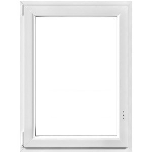 Weißes Kunststofffenster, 80x100 cm, 3-fach Verglasung, Linksanschlag.