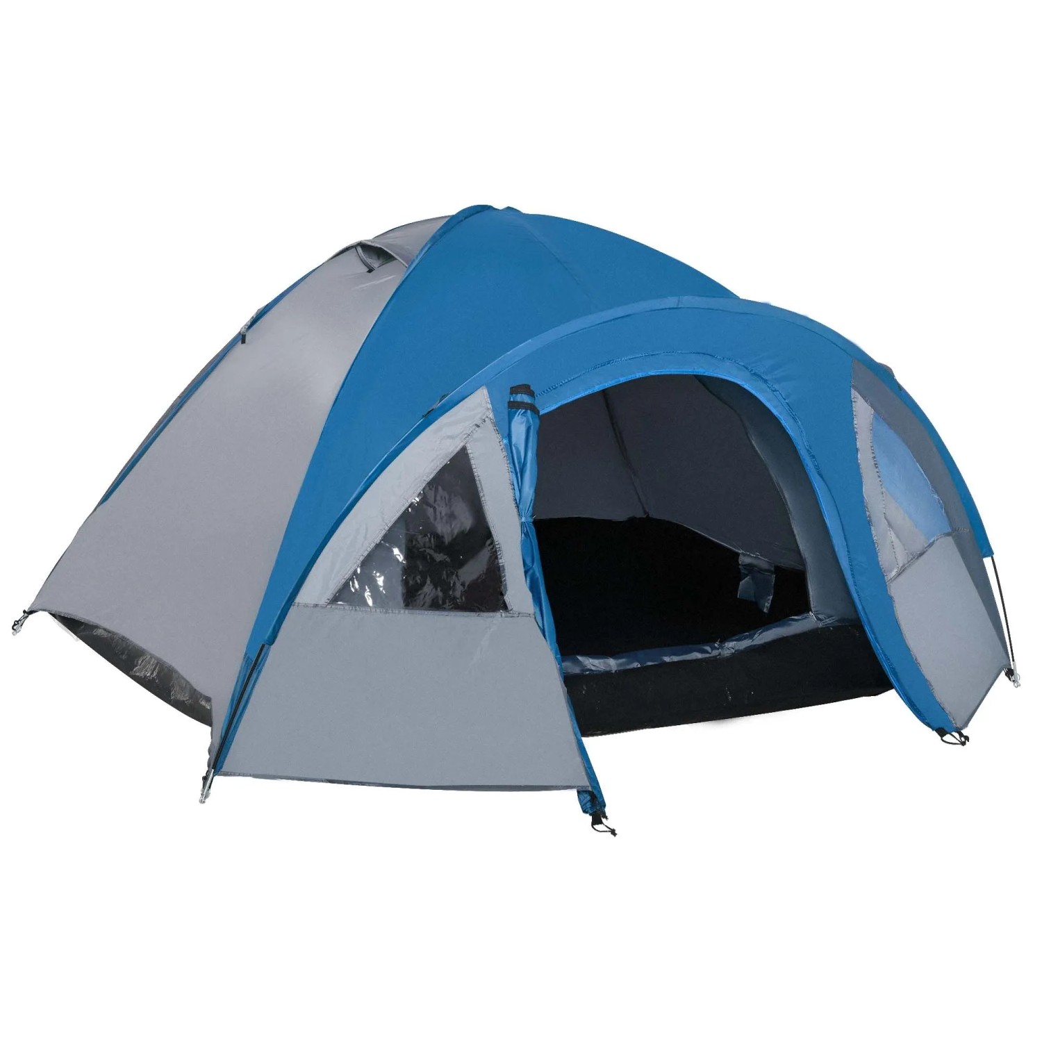 Furnicato Campingzelt 4 Personen 4 Jahreszeiten Blau Grau 300 X 250 X 130 Cm