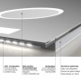 Detailaufnahme: DSK Design LED-Lichtspiegel Silver Conde mit Aluminiumrahmen und LED-Beleuchtung.