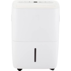 Weißer Luftentfeuchter LEF-520-75 mit Touch-Bedienfeld und Rollen, geeignet für Räume bis 30 m².
