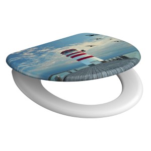 Schütte WC-Sitz Lighthouse mit Leuchtturm-Motiv und Absenkautomatik.