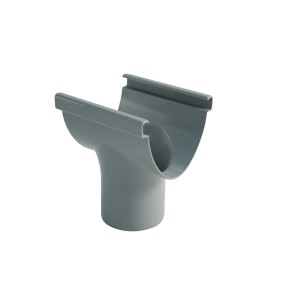 Grauer Marley Duplex Dachrinnenstutzen RG 80 DN 53 für Kunststoff-Dachrinnen.