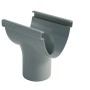 Grauer Marley Duplex Dachrinnenstutzen RG 80 DN 53 für Kunststoff-Dachrinnen.