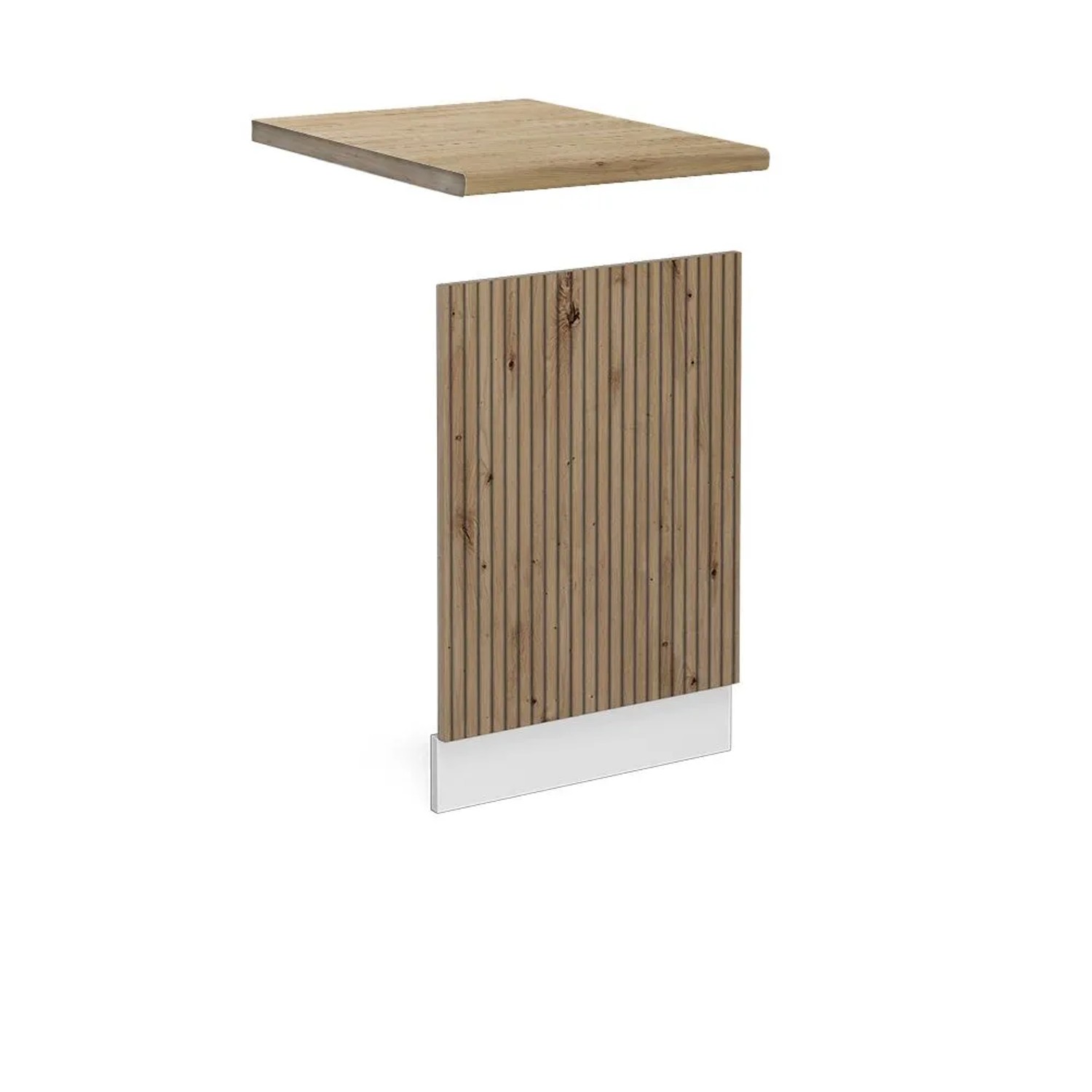 Vicco Frontblende R-Line Geschirrspüler Fronttür Artisan-Eiche Weiß 45 cm AP Eiche Opt2