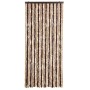 Beiger und brauner Insektenschutz-Vorhang aus Chenille, 90x220 cm, für Fenster.