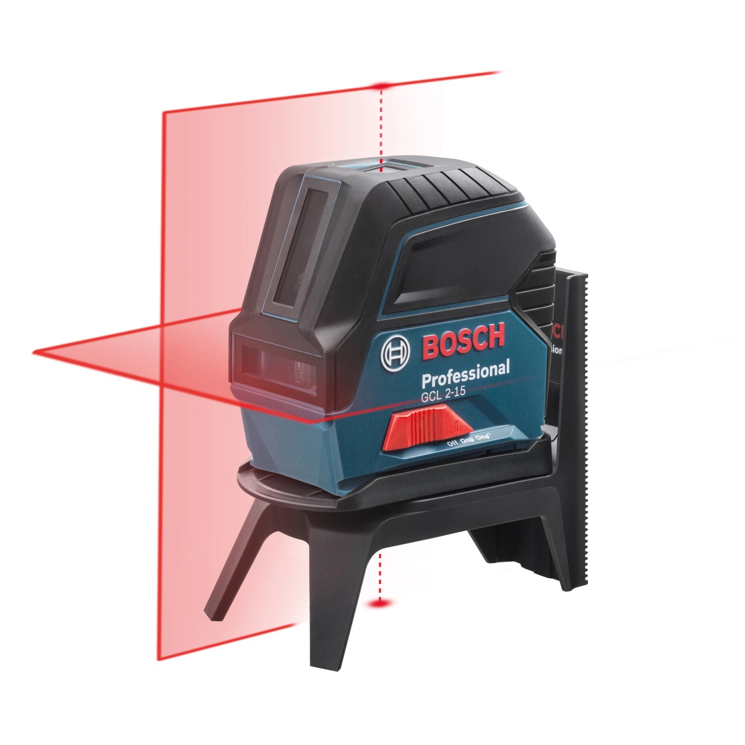 Bosch Professional GCL 2-15 Linienlaser mit horizontaler und vertikaler Laserlinie.