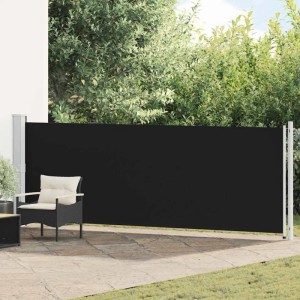 vidaXL Ausziehbare Seitenmarkise, 140x600 cm, Schwarz, für Terrasse & Balkon.