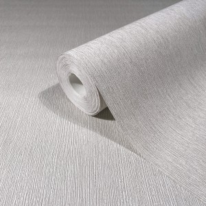 Marburg Vliestapete Uni Feine Linien Weiß-Grau, Rolle