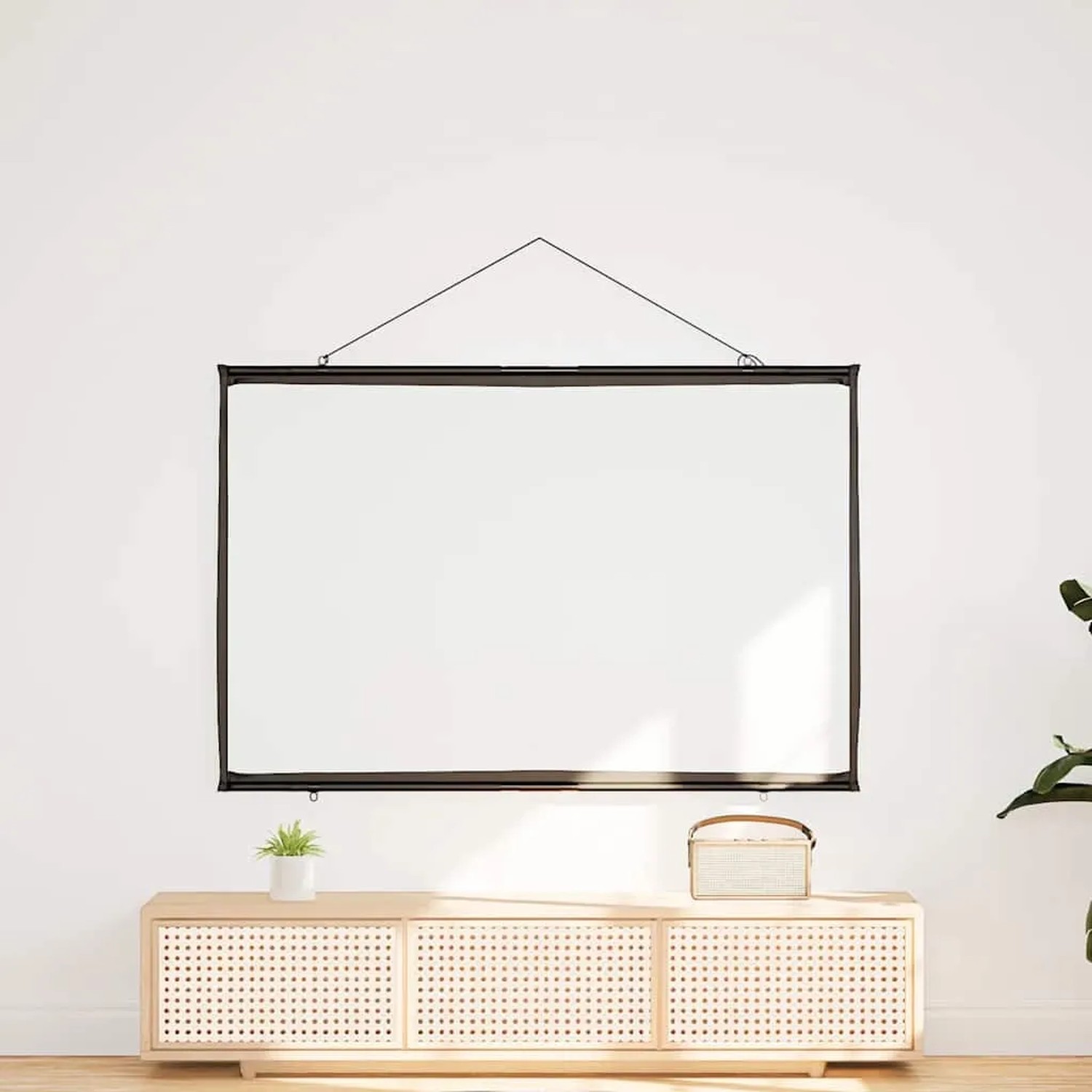 Wandhängende vidaXL Projektionsleinwand, 50 Zoll, 16:9 Format. Ideal für Heimkino und Präsentationen.