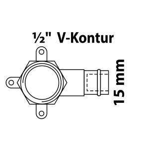 Kirchhoff RG-Wandscheibe, 15mm x 1/2 IG, blank, für Pressfittings.