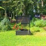 Anthrazitfarbener KHW Pflanzkasten mit Spalier, 140x100x43 cm, ideal für Kübel- und Rankpflanzen.