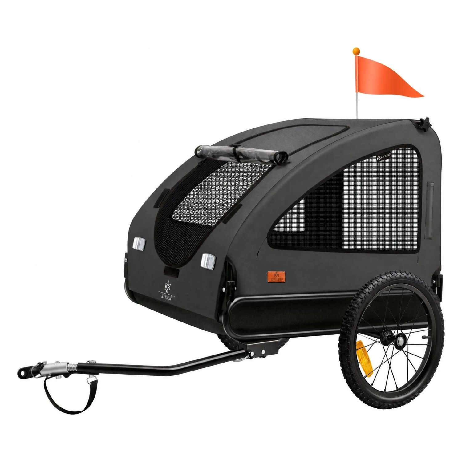 KESSER Hundeanhänger Boxer 2 In 1 Volumen 250, Bis 45 kg Anthrazit und Schwarz