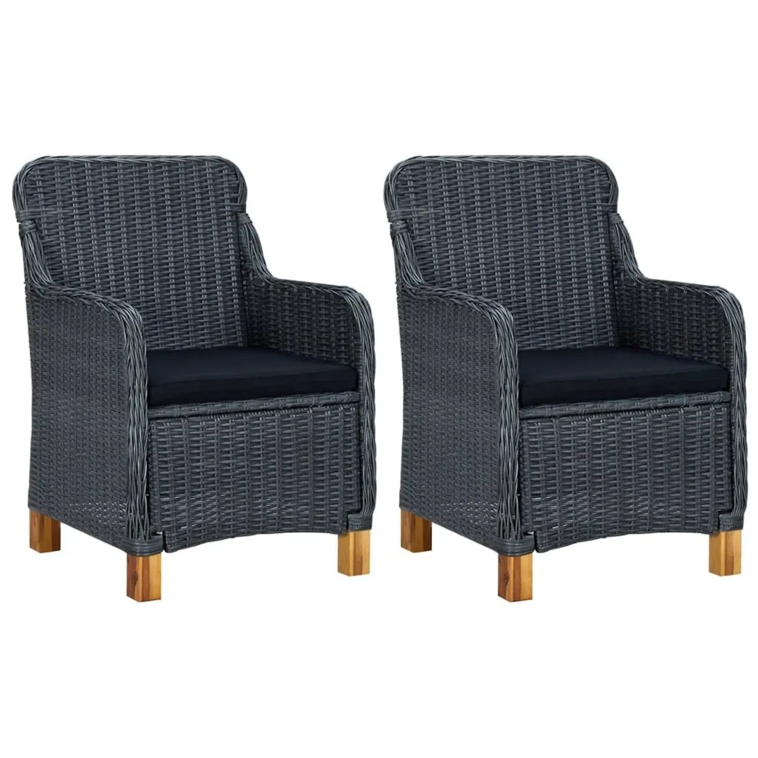 Furnicato Gartenstuhl Outdoor Serie Dunkelgrau 62x65x92cm