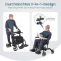 Costway Rollator, faltbar & leicht, als Gehhilfe und Rollstuhl nutzbar, schwarz.