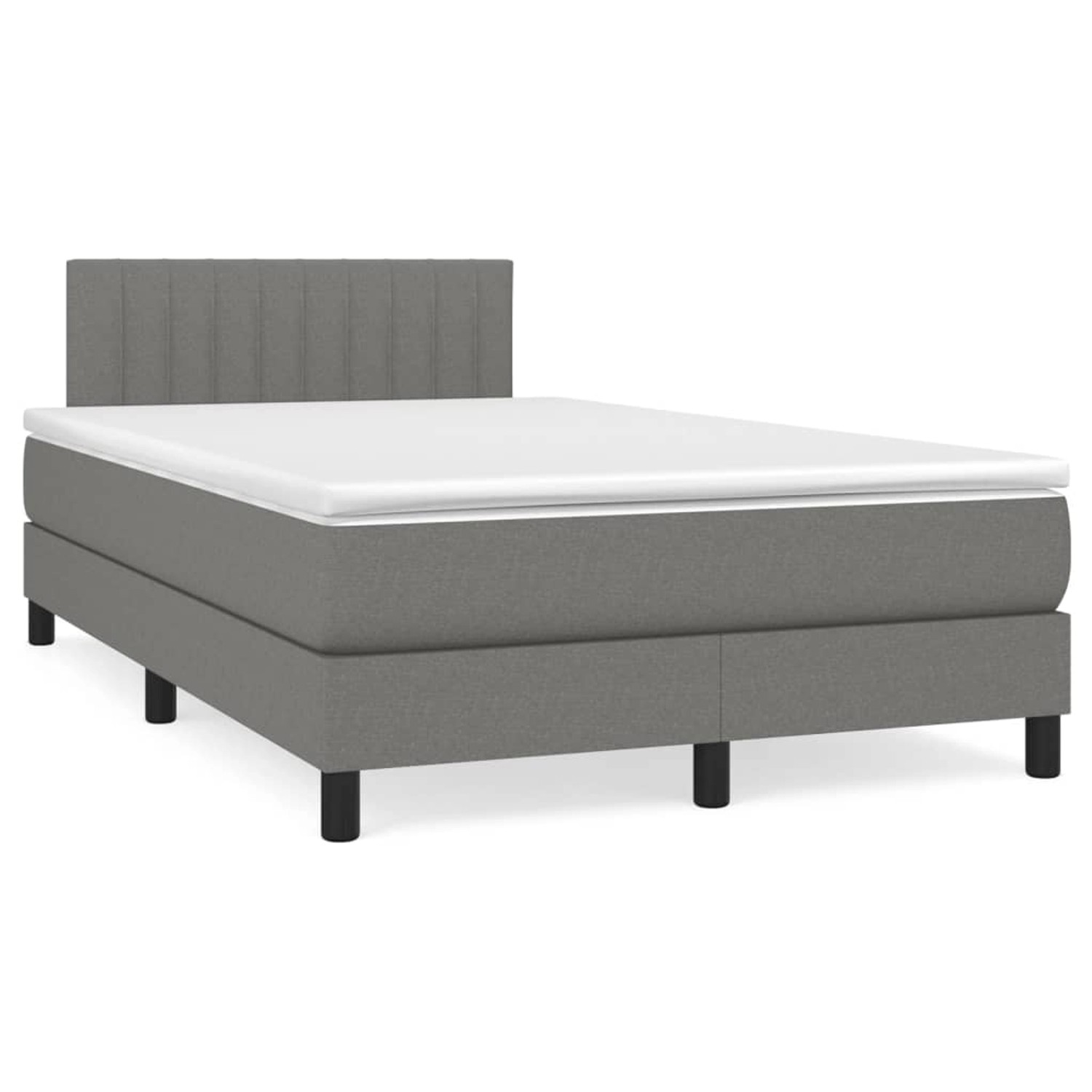 Thumbnail - vidaXL Boxspringbett mit Matratze Dunkelgrau 120x200 cm Stoff1373064