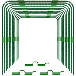 TTL GARDEN Pflanztunnel Vario 80 Bogen 84 x 88 cm 12er Set mit 60 Clips Beet Tunnel Frühbeet Gewächshaus Folientunnel