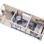 Palmako Pavillon Bianca Set, 876x300 cm, weiß lackiert, mit Schiebetüren. Ansicht von oben.