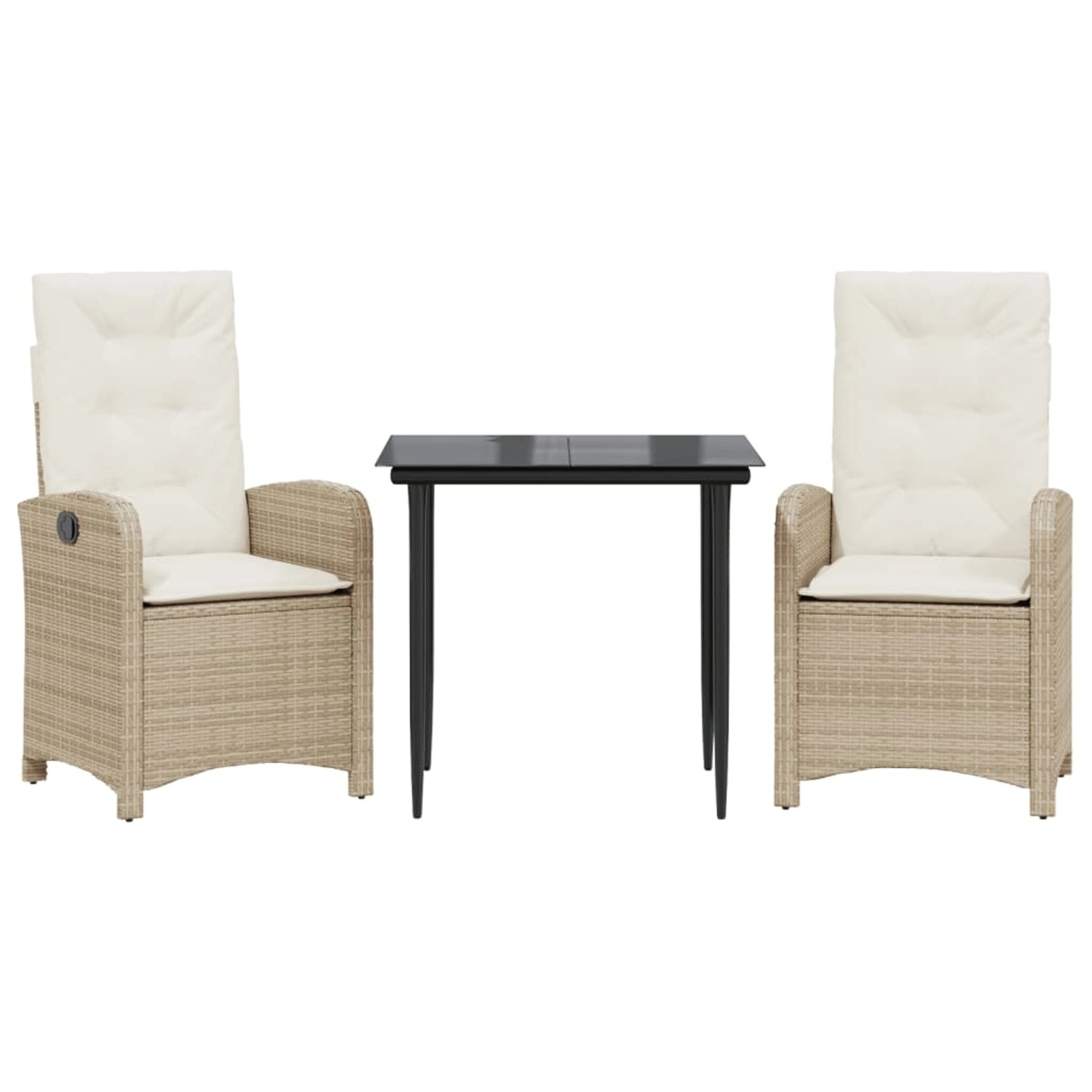 vidaXL 3-Tlg Garten-Essgruppe mit Kissen Beige Poly Rattan 3212370 günstig online kaufen