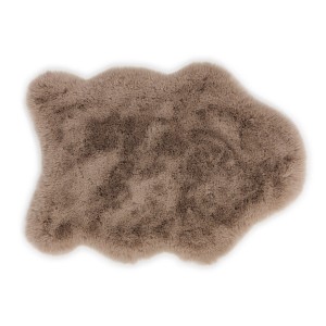 Schöner Wohnen Fell Tender Deluxe, 55x80 cm, braun. Flauschiger Kunstfell Teppich in Bärenfell Optik.
