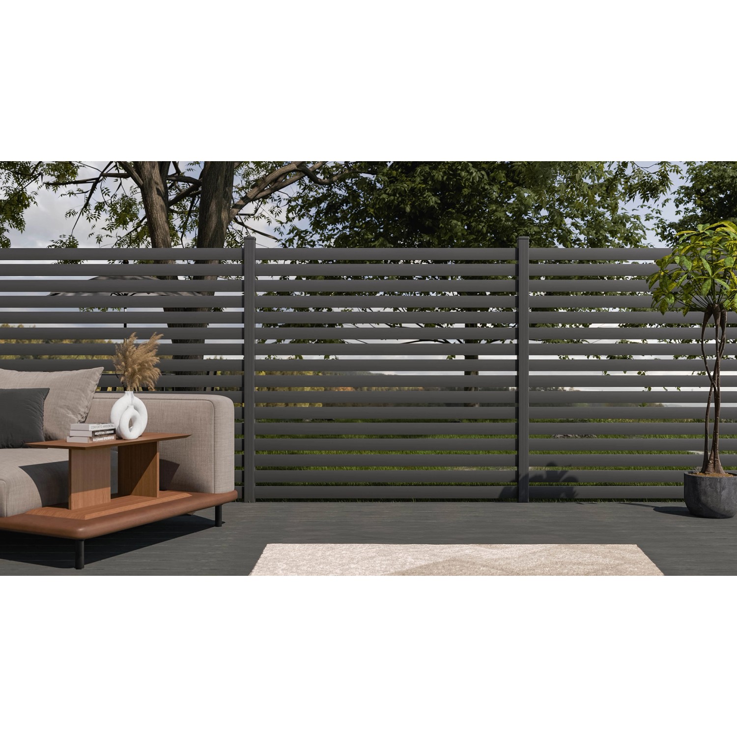 GroJa Steckzaun Lumino Edge 180 cm x 180 cm Anthrazit_12