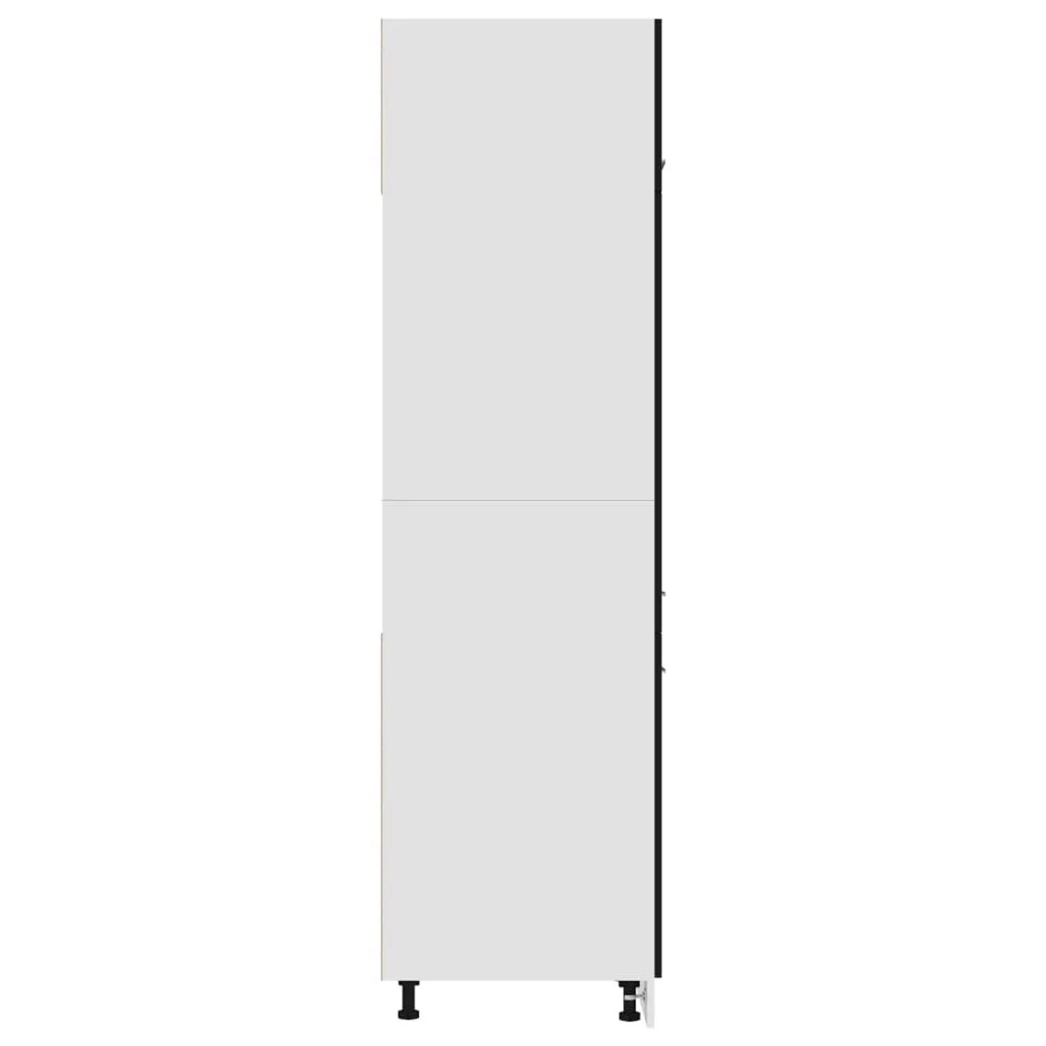 vidaXL Kühlumbauschrank, schwarz, 60x57x207 cm, aus Holzwerkstoff für mehr Stauraum in der Küche.