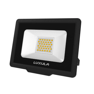 LUXULA LED Fluter 30W, warmweiß (3000K), 3000lm, Außenstrahler, schwarz, IP65.