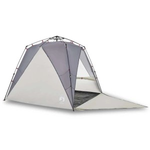 vidaXL Strandzelt 4 Personen Grau Quick Release Wasserdicht 4005307