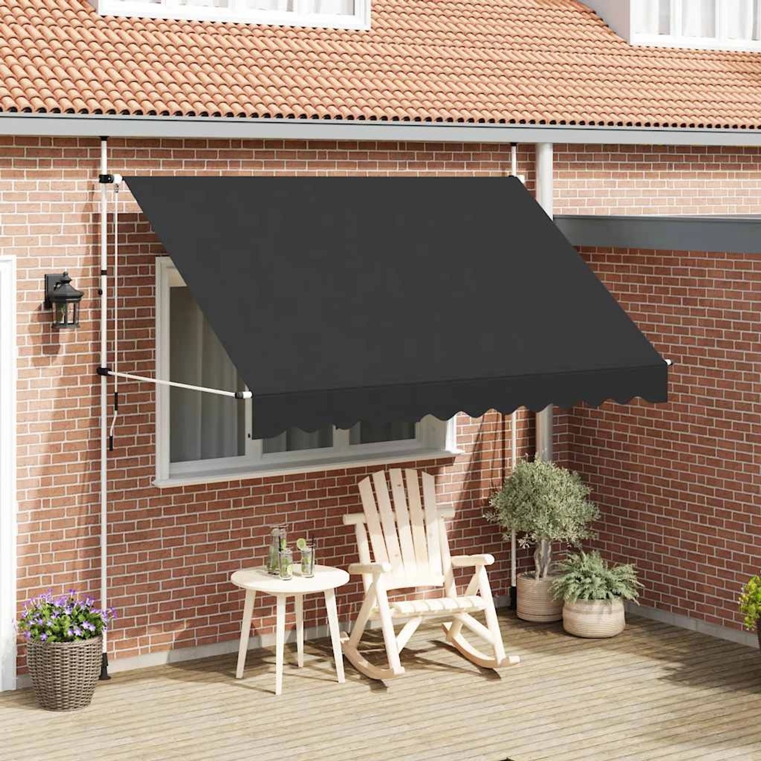 furnicato Einziehbare Markise Handbetrieben 300 cm Anthrazit günstig online kaufen