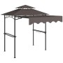 Outsunny Grillpavillon in Kaffee mit Metallgestell und Polyesterdach, inklusive Ablagen und Haken.