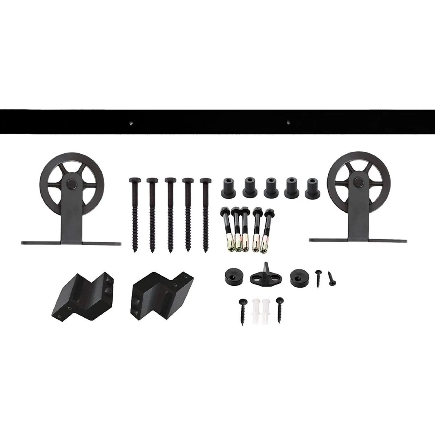 SOTECH Schiebetüren Set CHAMBER-2 2m Von Oben Anschraubbar Schwarz