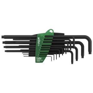 Wiha Stiftschlüssel-Set ProStar 13-teilig, schwarz, in grünem Halter. Innensechsrund-Schraubendreher.
